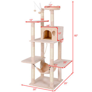 Tall Cat Tree Multilevel Activity Tower Condo 4