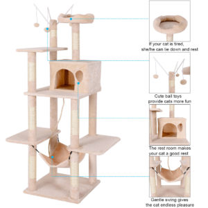 Tall Cat Tree Multilevel Activity Tower Condo 5