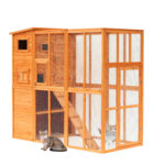Wooden Cat Home Enclosure Pet House Shelter Cage