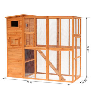 Wooden Cat Home Enclosure Pet House Shelter Cage 2