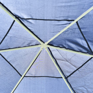 Hexagonal Gazebo Outdoor Patio Canopy with Mosquito Net - Blue Top Frame