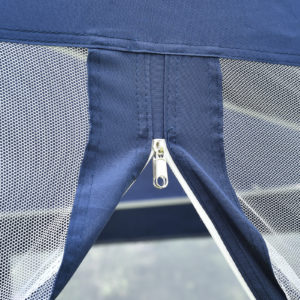 Hexagonal Gazebo Outdoor Patio Canopy with Mosquito Net - Blue Zipper