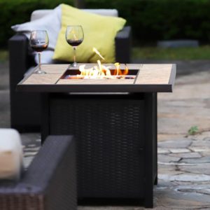 50,000 BTU Outdoor Propane Table Heater Gas Patio Fire Pit - 32 Inch Square 2