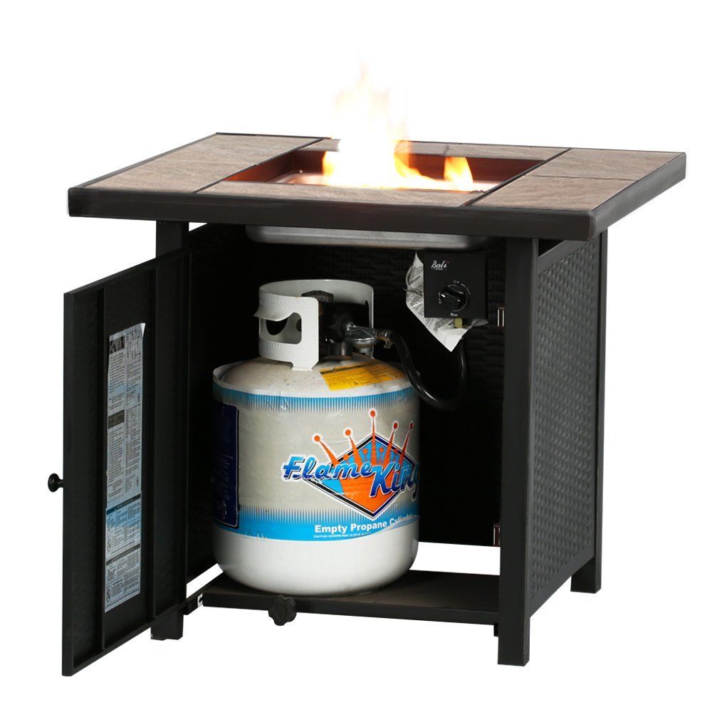 50,000 BTU Outdoor Propane Table Heater Gas Patio Fire Pit 32 Inch