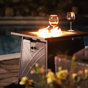 Outdoor Propane Fire Pit Table Patio Heater Gas - 28 Inch Square 7
