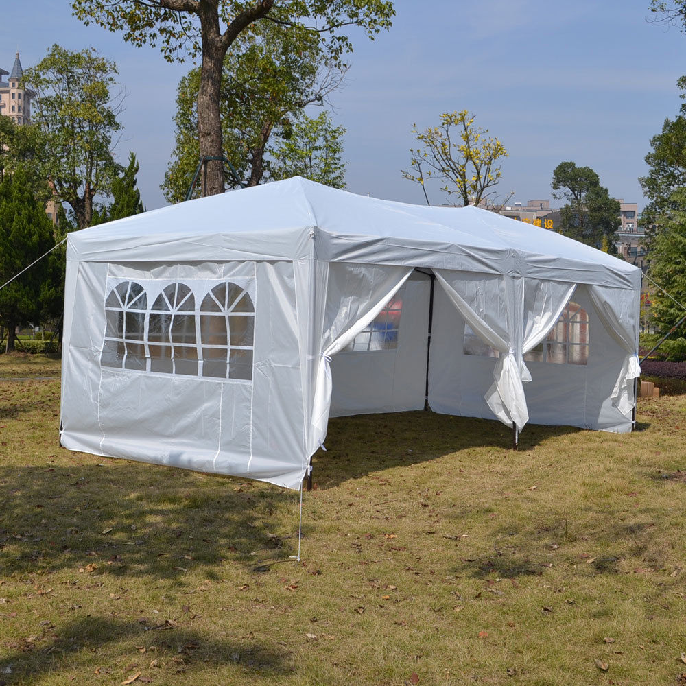 10 x 20 White Pop Up Tent Canopy Gazebo Shelter Unit