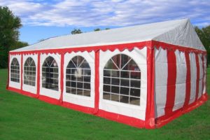 32 x 16 Striped Party Tent Canopy Gazebo - 4 Colors - Red
