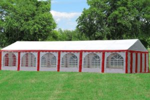 40 x 20 Striped Party Tent Canopy Gazebo - 4 Colors - Red