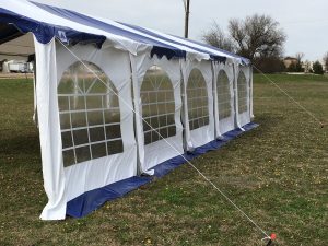 32 x 16 Striped Budget PVC Party Tent Canopy Blue 3