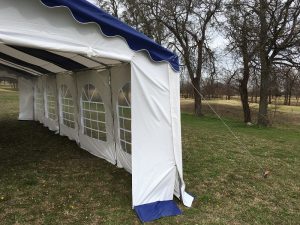 32 x 16 Striped Budget PVC Party Tent Canopy Blue 4