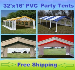 32 x 16 Striped Budget PVC Party Tent Canopy Colors
