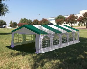 32 x 16 Striped Budget PVC Party Tent Canopy Green