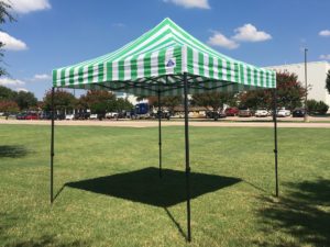 10 x 10 Waterproof Pop Up Tent - Green Stripe